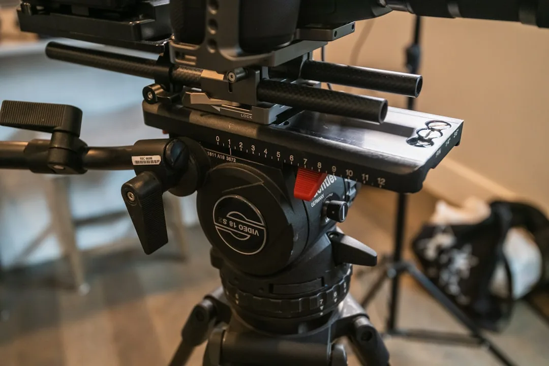 camera setup with lighting gear