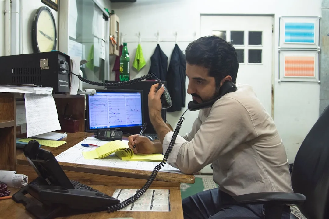 call center agent working