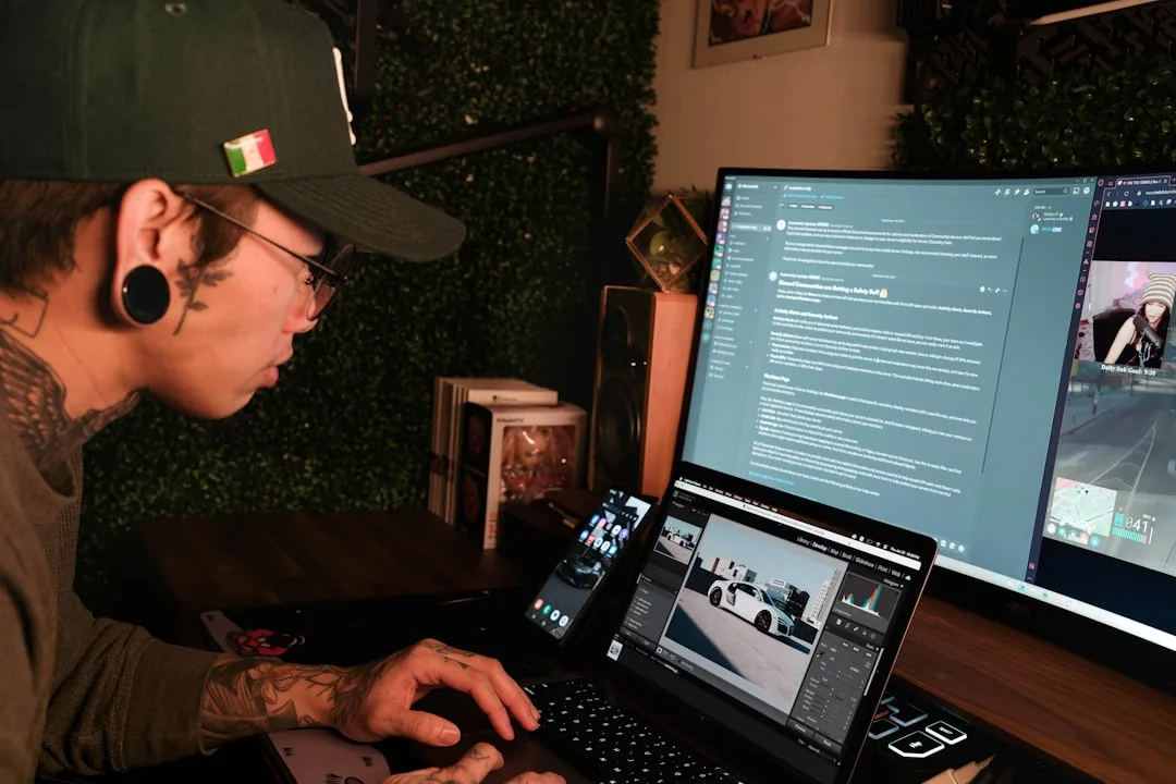 person working on web design