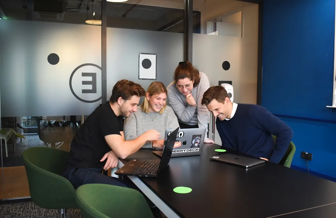 team analyzing data