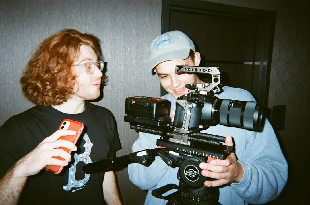 film production team working